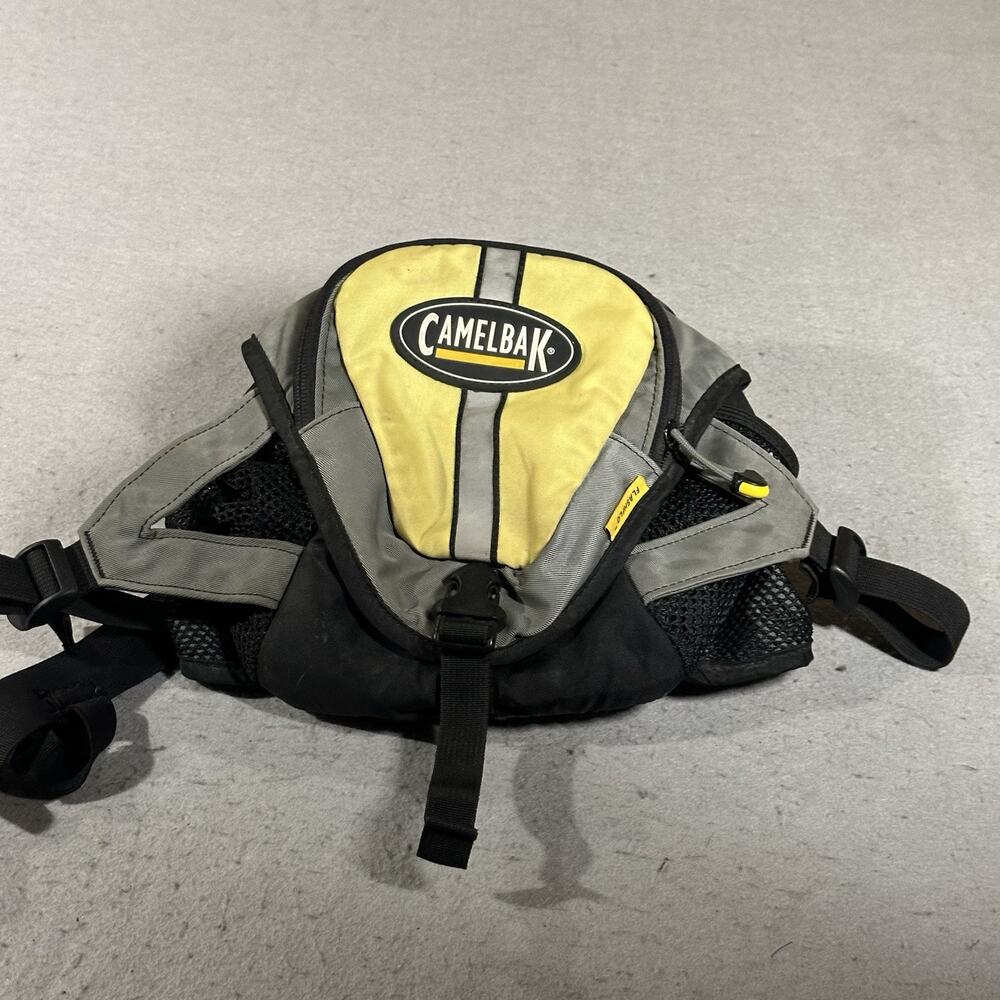 Camelbak Flashflo Hydration Bag Fanny Pack Gray Yellow Hiking Biking *NO Bladder